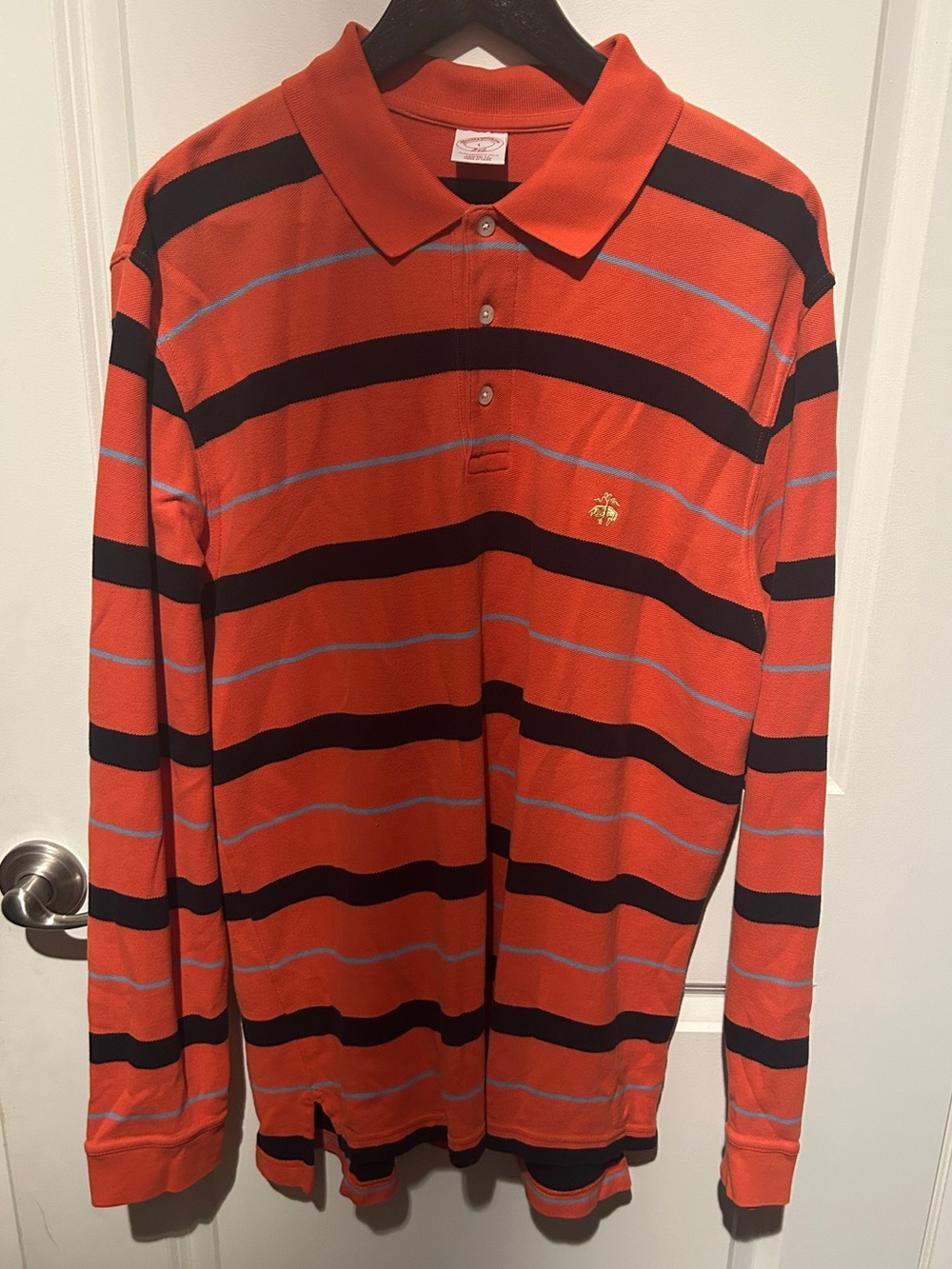 Brooks brother’s Long Sleeve Orange Stripe Polo Shirt